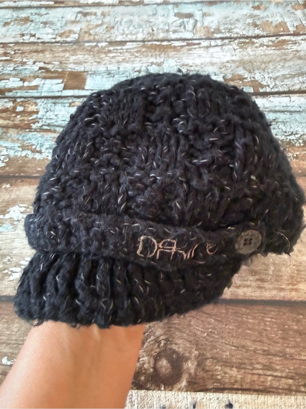 Dakine Black Knit Visor Beanie Hat